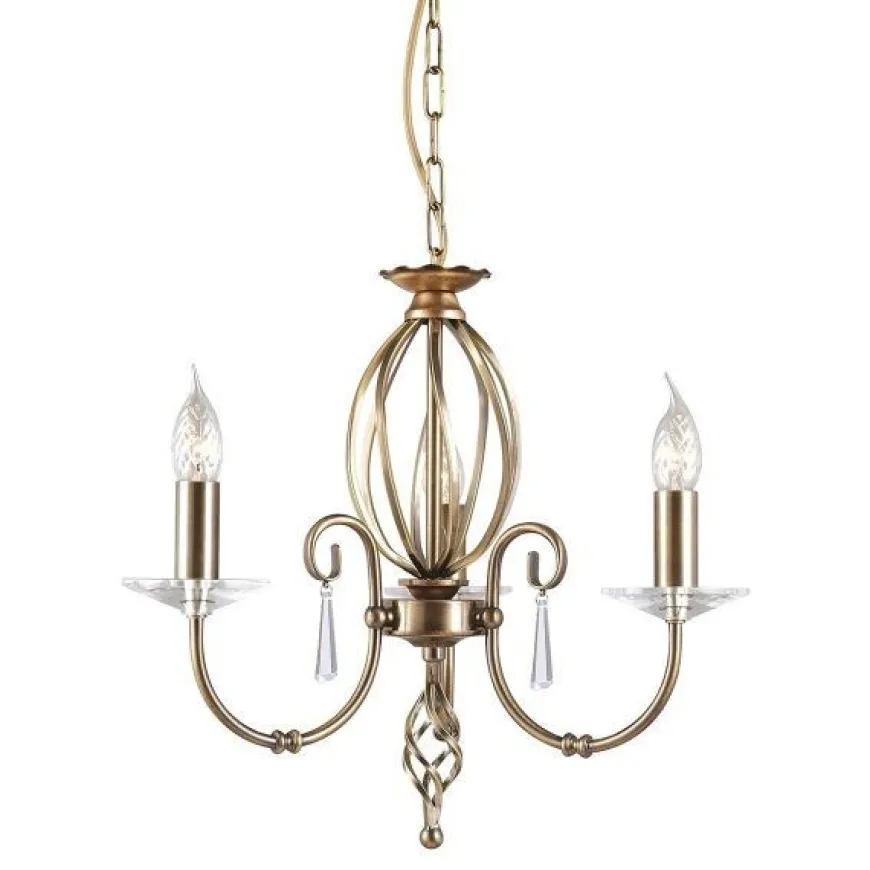 Aegean Aged Brass - Elstead Lighting - lampa wisząca 3-ramienna