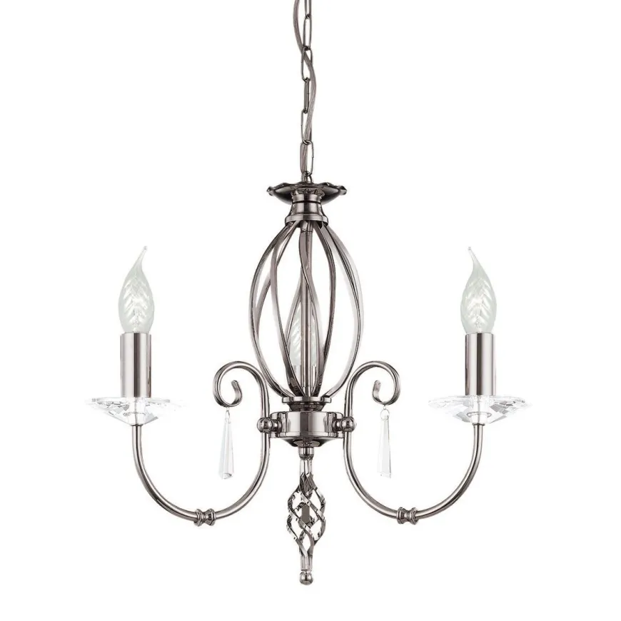 Aegean Polished Nickel - Elstead Lighting - lampa wisząca 3-ramienna