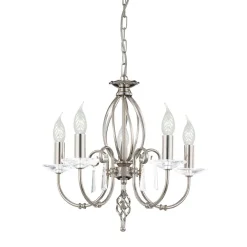 Aegean Polished Nickel - Elstead Lighting - lampa wisząca 5-ramienna