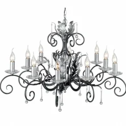 Amarilli Black And Silver - Elstead Lighting - lampa wisząca 10-ramienna