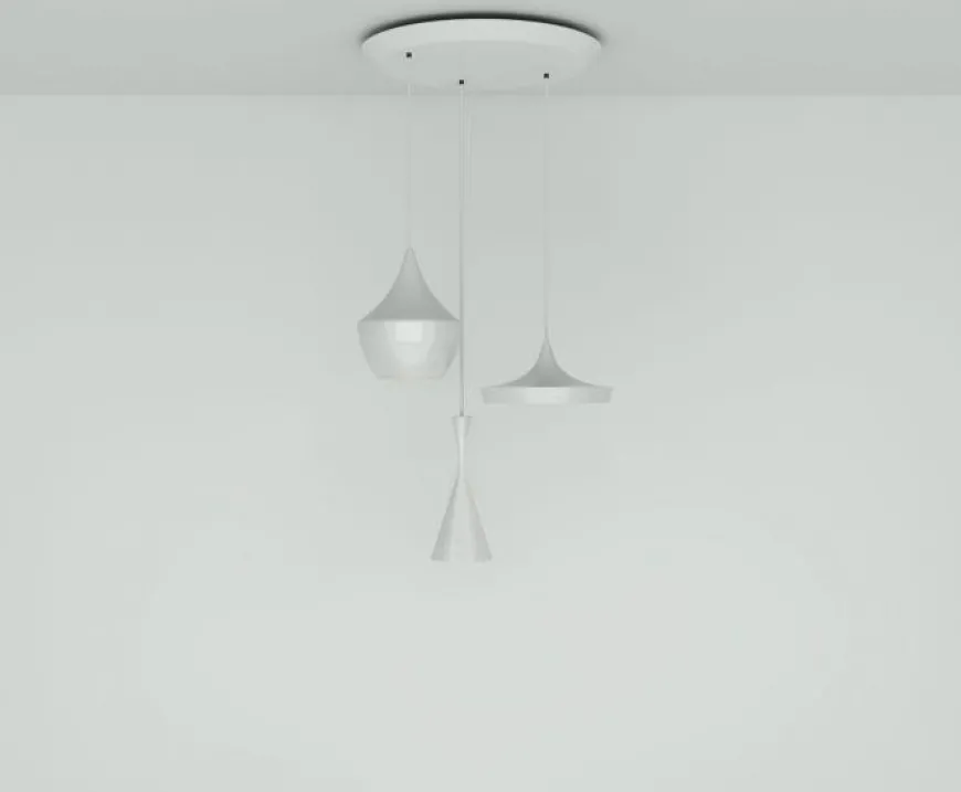 Beat Trio Round biały - Tom Dixon - lampa wisząca