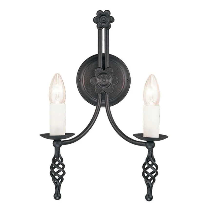 Belfry Black - Elstead Lighting - kinkiet podwójny
