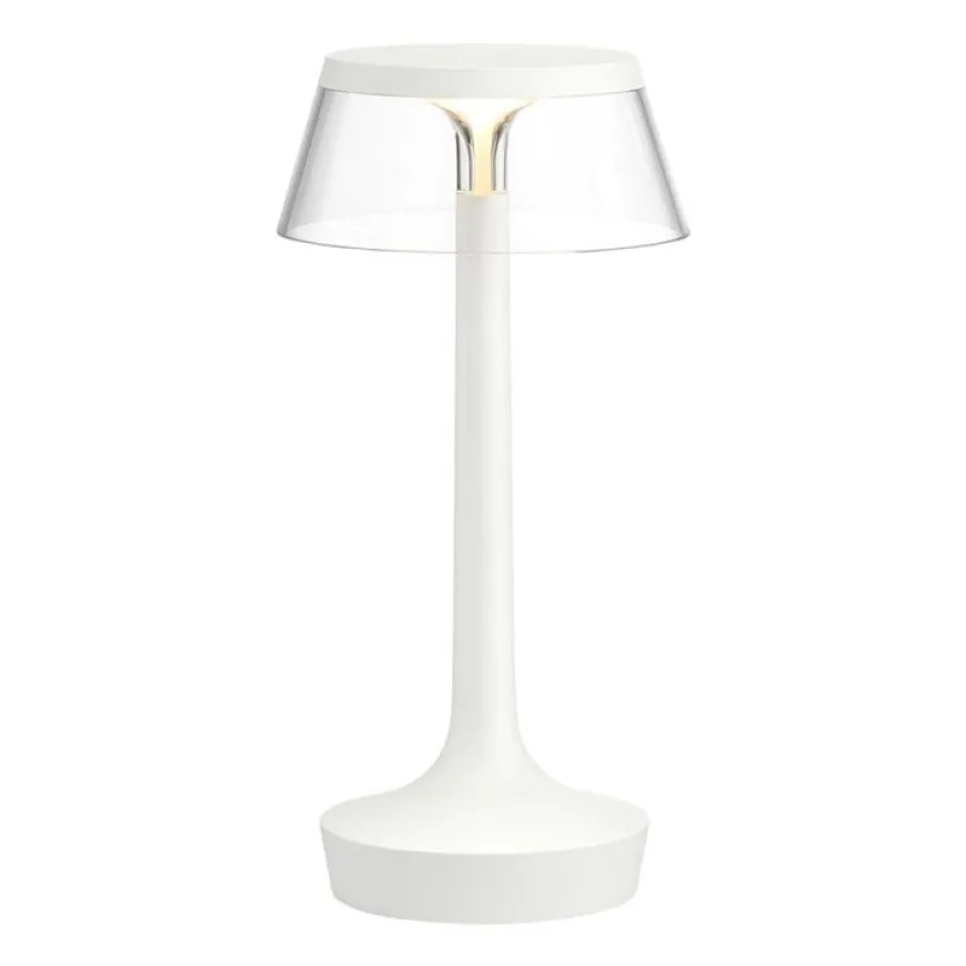 Bon Jour Unplugged H27 biały transparentny - Flos - lampa biurkowa