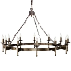 Cromwell Old Bronze - Elstead Lighting - lampa wisząca 12-ramienna