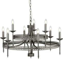 Crown Iron Gate - Elstead Lighting - lampa wisząca 9-ramienna