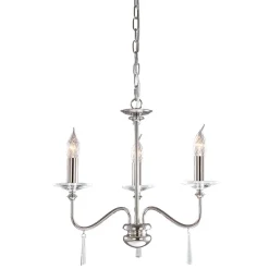 Finsbury Park Polished Nickel - Elstead Lighting - lampa wisząca 3-ramienna