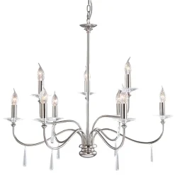 Finsbury Park Polished Nickel - Elstead Lighting - lampa wisząca 8-ramienna