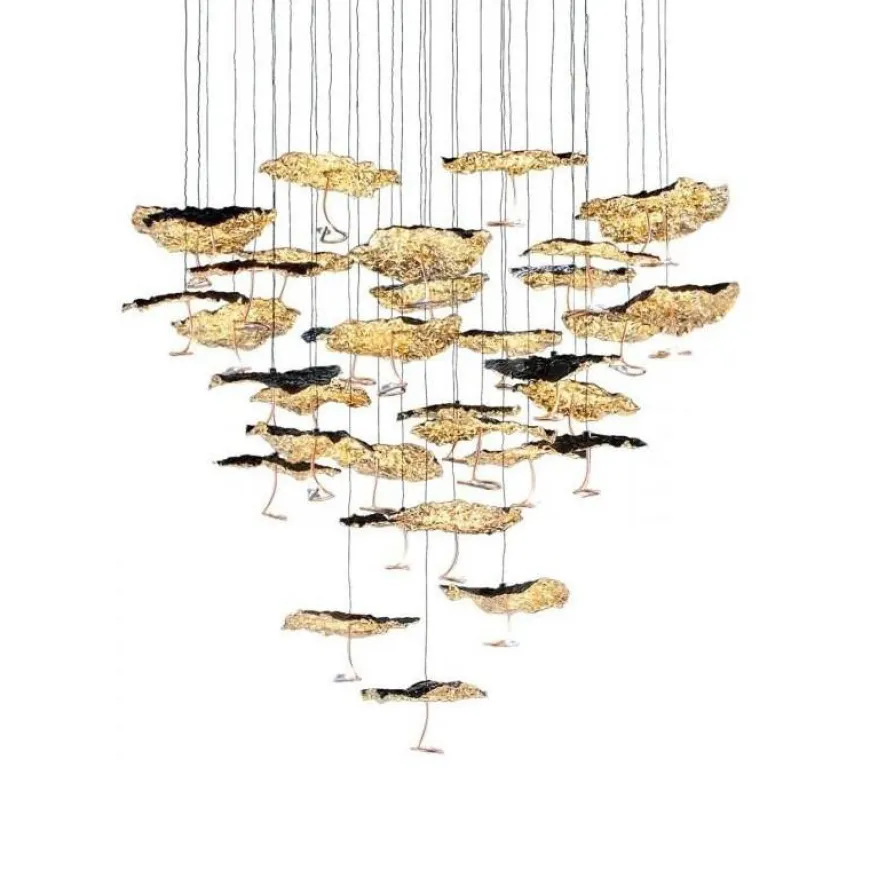 Gold Moon Chandelier 20 lights złoty - Catellani & Smith - lampa wisząca