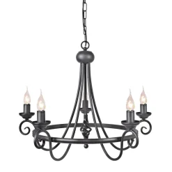 Harlech Black - Elstead Lighting - lampa wisząca 5-ramienna