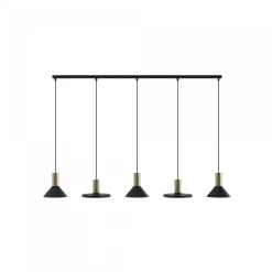 Hermanos V Black-Solid Brass - Nowodvorski - lampa wisząca nowoczesna