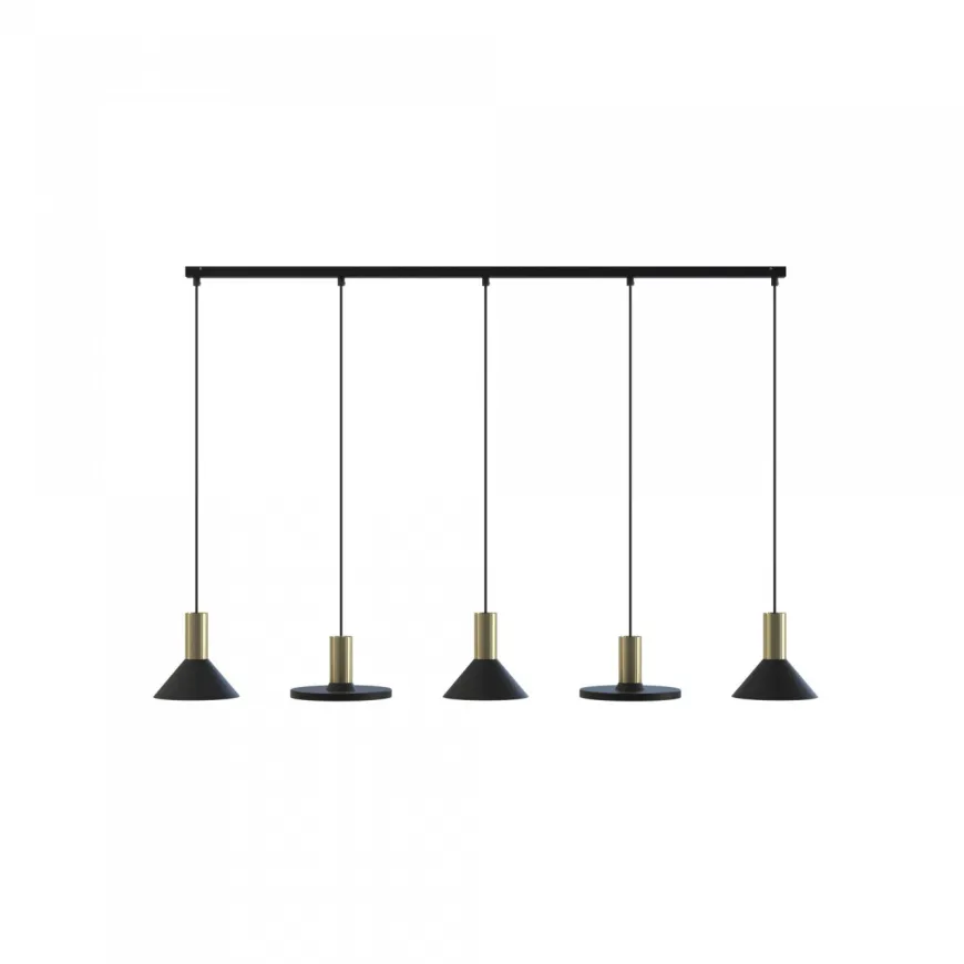 Hermanos V Black-Solid Brass - Nowodvorski - lampa wisząca nowoczesna