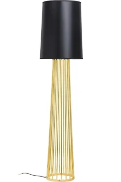 Holmes Straight Złota Z Czarnym Kloszem - King Home - lampa podłogowa