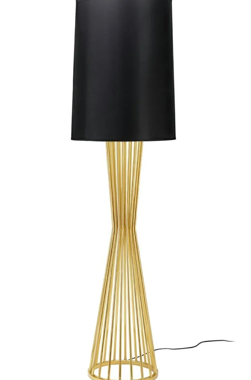 Holmes Złota Z Czarnym Kloszem - King Home - lampa podłogowa