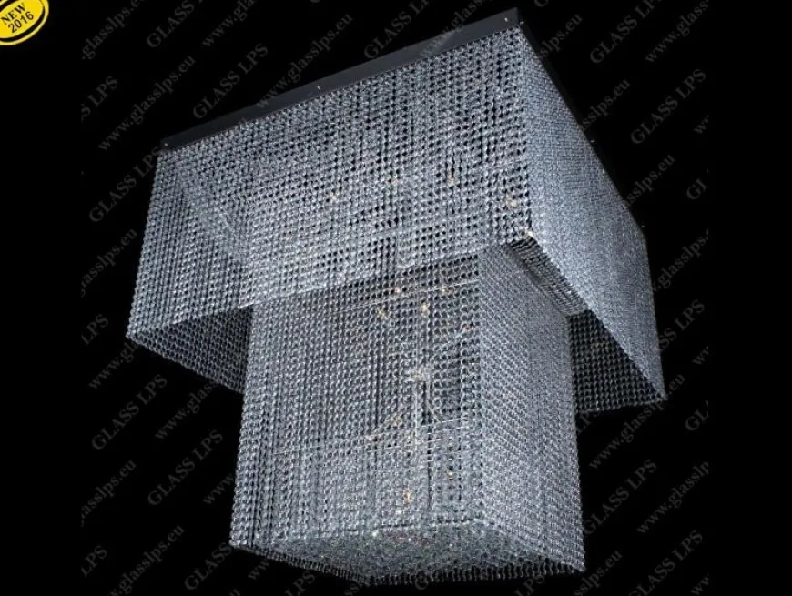 L15 646/24/4; F 2 floor, 2 coat, Ni - Glass LPS - kryształowy żyrandol
