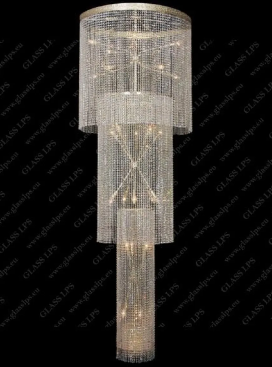 L15 544/21/6; F 3 floor - Glass LPS - kryształowa lampa sufitowa