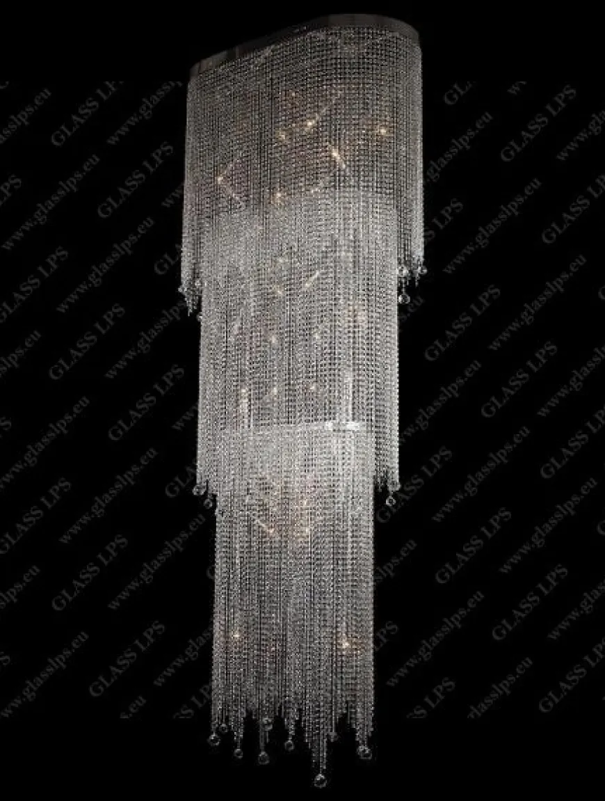 L15 643/28/4; F 3 floor, Ni - Glass LPS - kryształowa lampa sufitowa