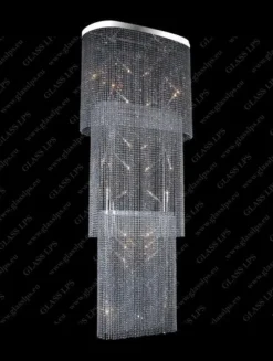 L15 644/07/6; F 1 floor, Ni - Glass LPS - kryształowa lampa sufitowa