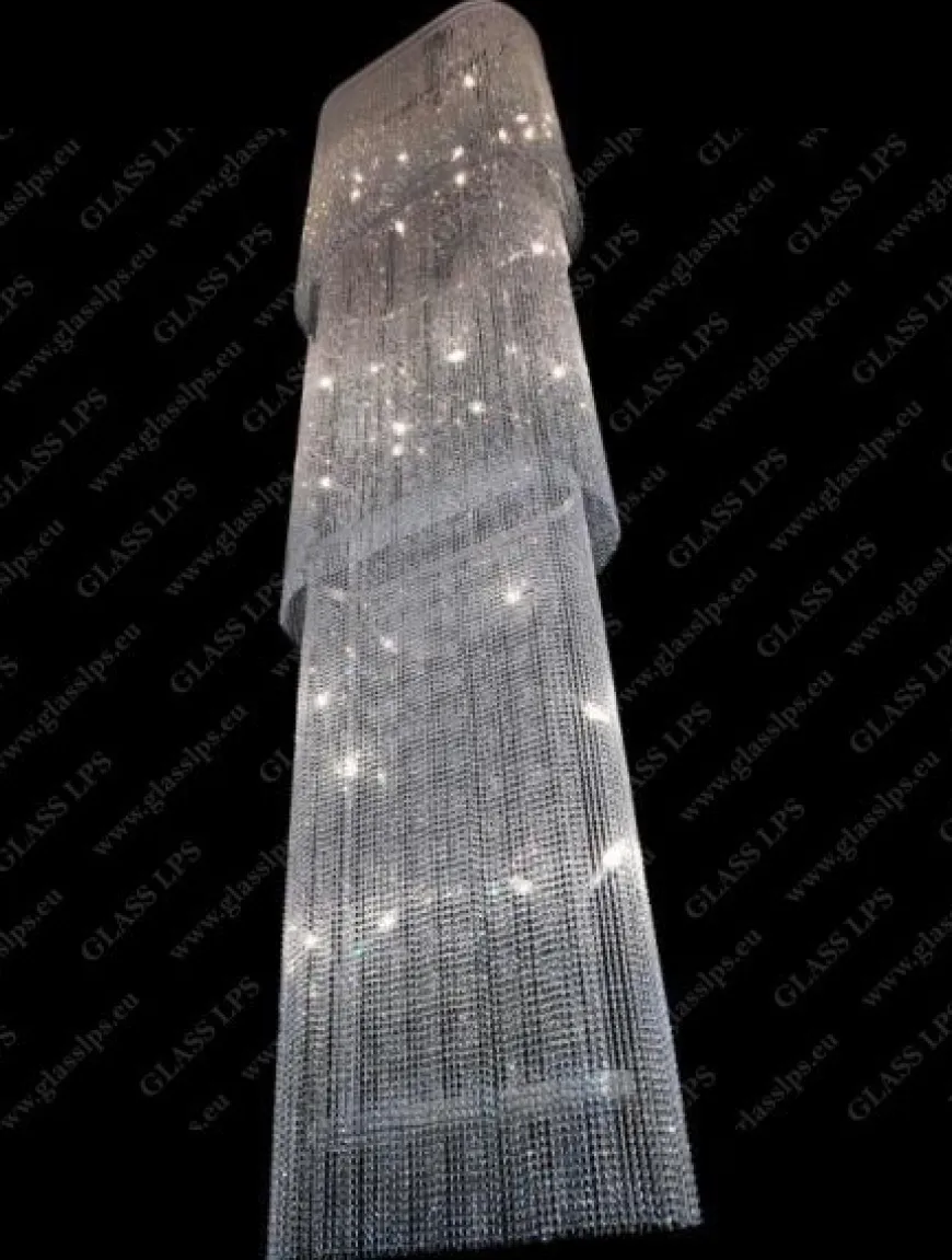 L15 644/40/6; F 3 floor, Ni - Glass LPS - kryształowa lampa sufitowa