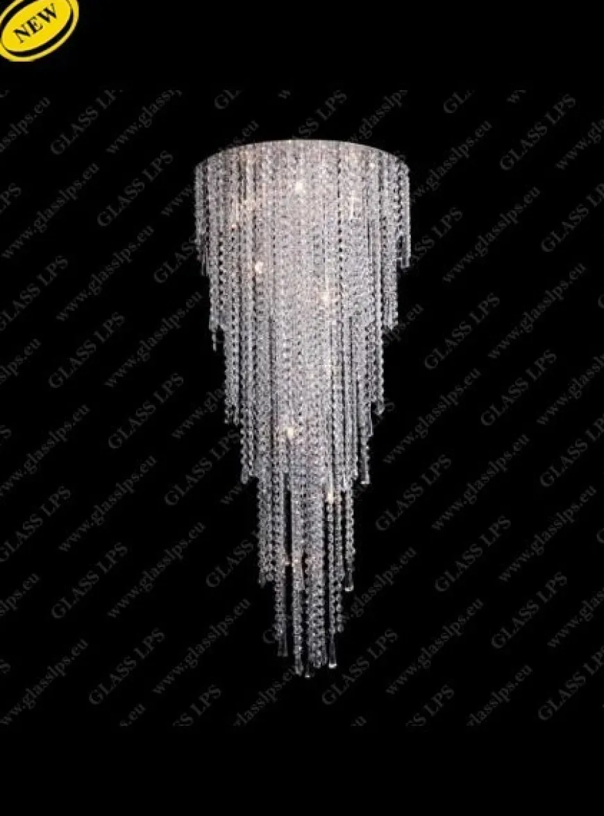 L17 702/10/3, 3-K; Ni - Glass LPS - kryształowa lampa sufitowa