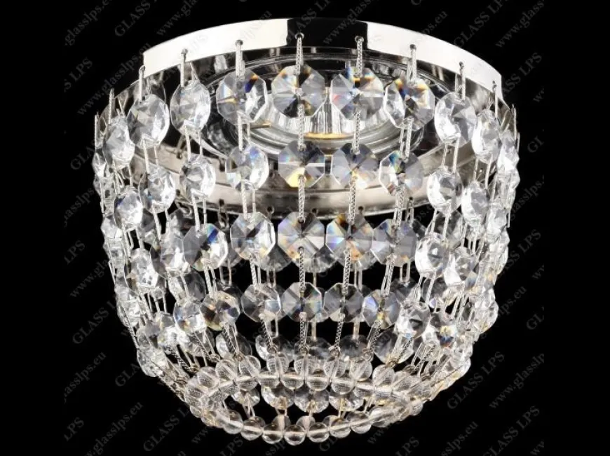 L17 563/01/6; Ni - Glass LPS - kryształowa lampa sufitowa