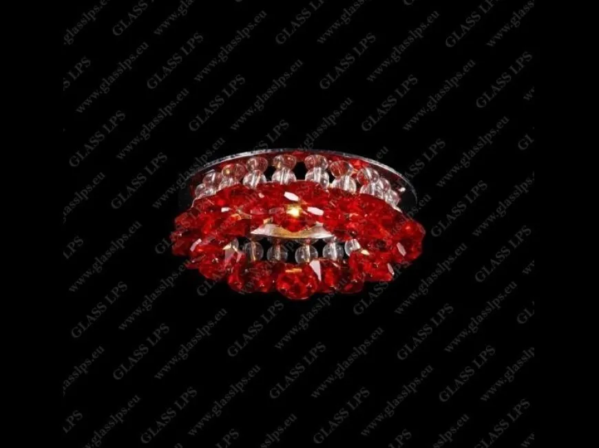 L17 560/01/6 ruby, 4-O, Ni - Glass LPS - oprawa wpuszczana kryształowa