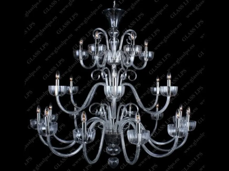 L11 901/24/0; SILVER - Glass LPS - kryształowy żyrandol