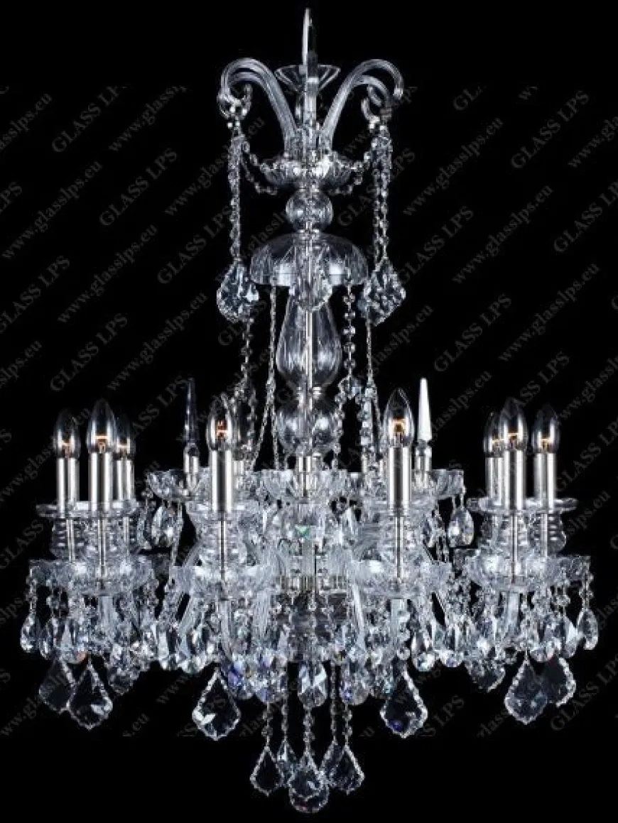 L11 898/10/1-A, 2; SILVER - Glass LPS - kryształowy żyrandol