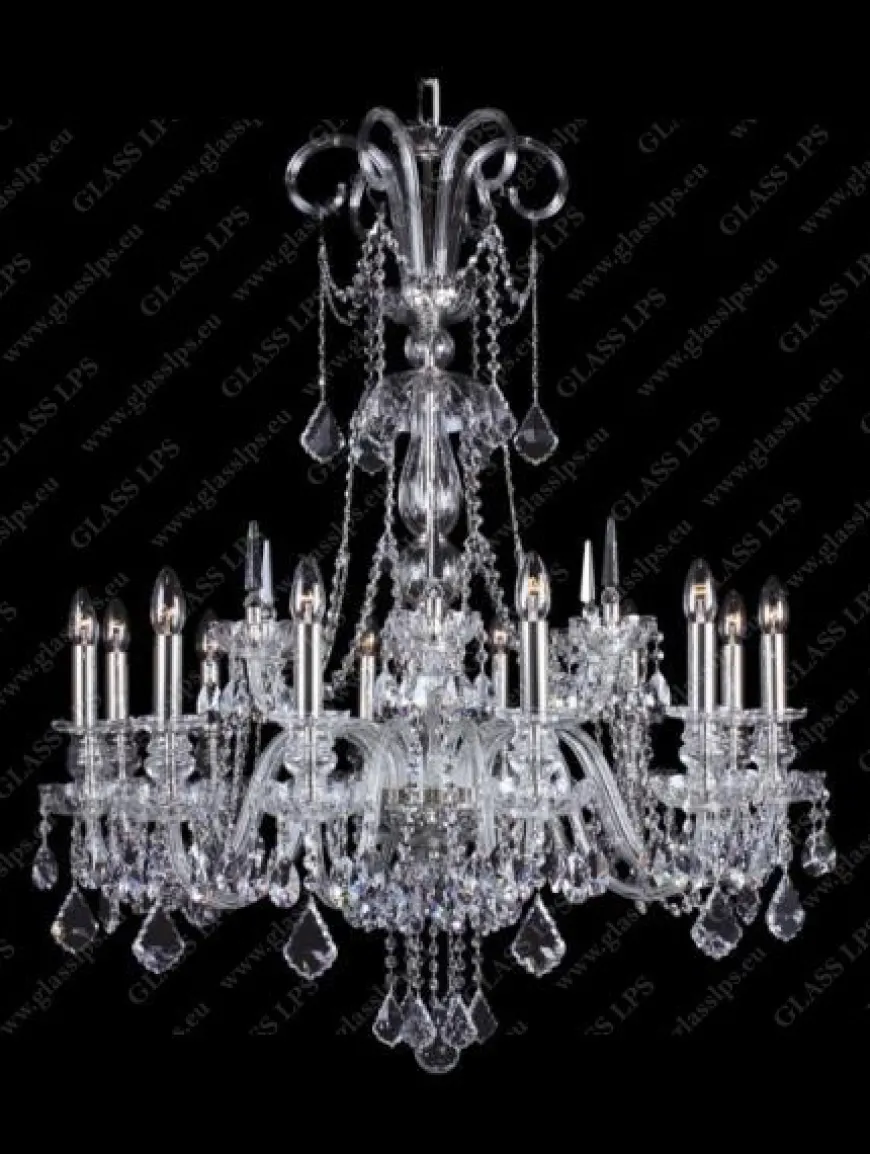 L11 898/16/1-A, 2; SILVER - Glass LPS - kryształowy żyrandol