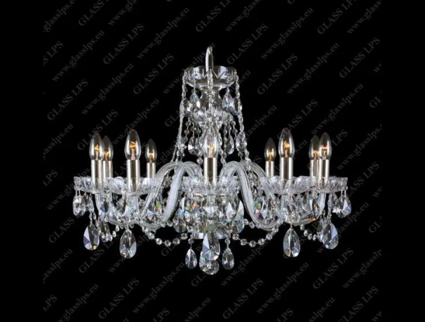 L11 801/10/1-A; F 1 floor, SILVER - Glass LPS - kryształowy żyrandol