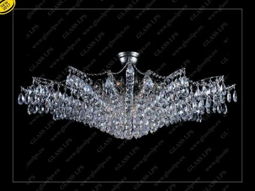 L17 556/19/1-A; Ni - Glass LPS - kryształowa lampa sufitowa
