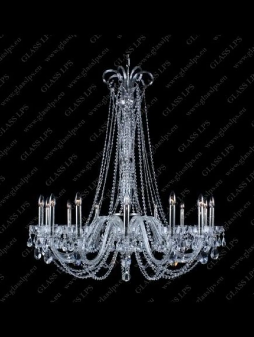L11 918/14/1-A; SILVER - Glass LPS - kryształowy żyrandol