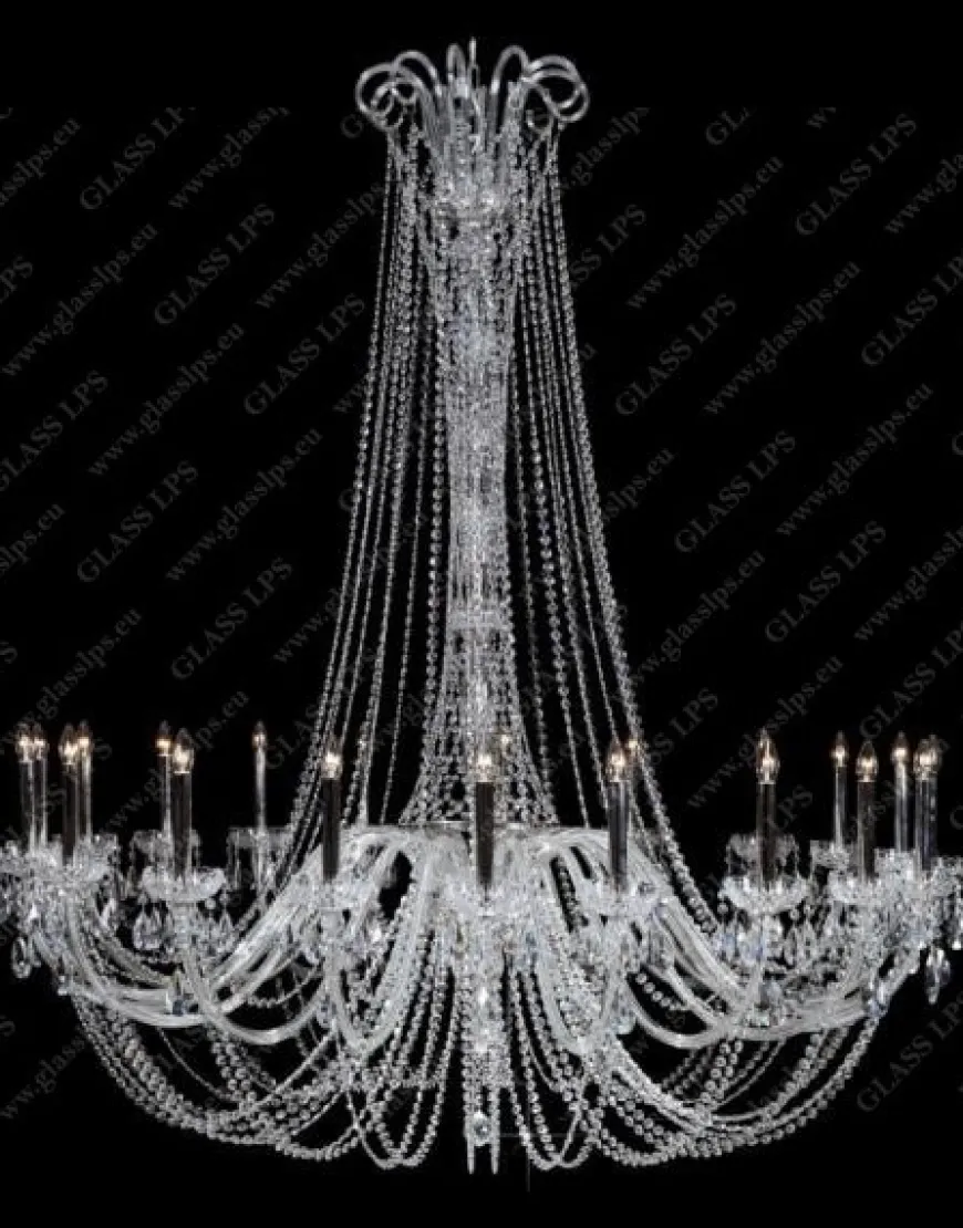 L11 918/24/1-A; SILVER - Glass LPS - kryształowy żyrandol