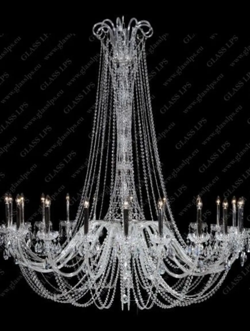 L11 918/20/1-A; SILVER - Glass LPS - kryształowy żyrandol