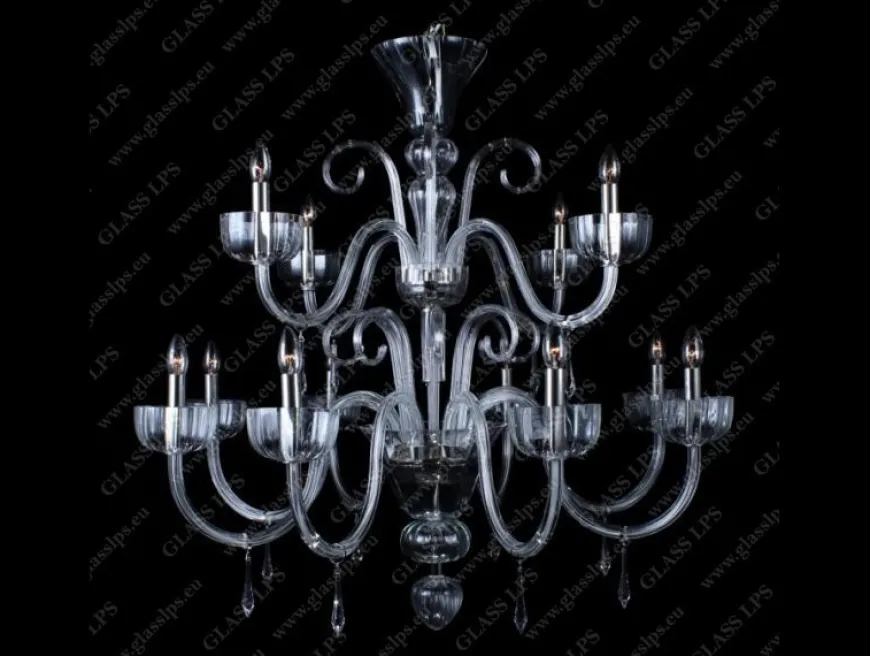 L11 901/15/3-H; SILVER - Glass LPS - kryształowy żyrandol