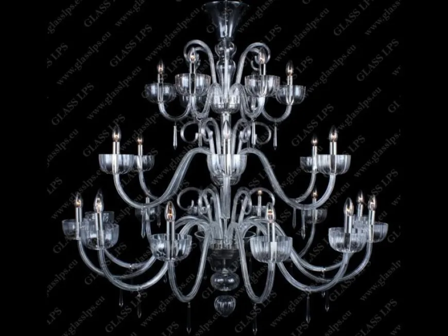 L11 901/24/3-H; SILVER - Glass LPS - kryształowy żyrandol
