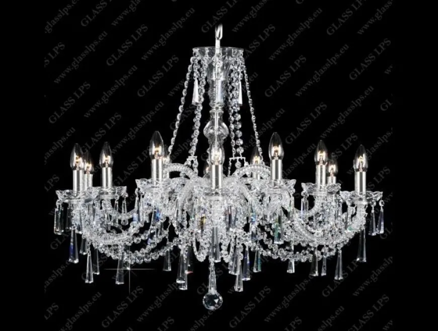 L11 120/12/3-K; SILVER - Glass LPS - kryształowy żyrandol