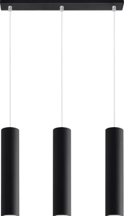 Lagos 3 Czarny - SOLLUX LIGHTING - lampa wisząca