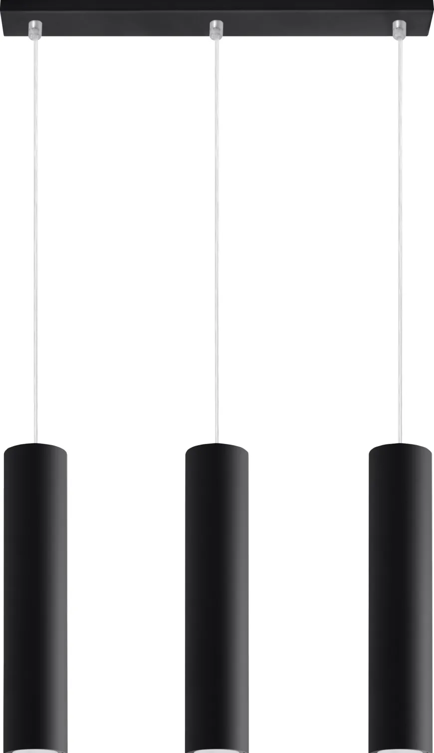 Lagos 3 Czarny - SOLLUX LIGHTING - lampa wisząca