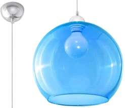 Lampa Wisząca BALL Błękitna - Sollux