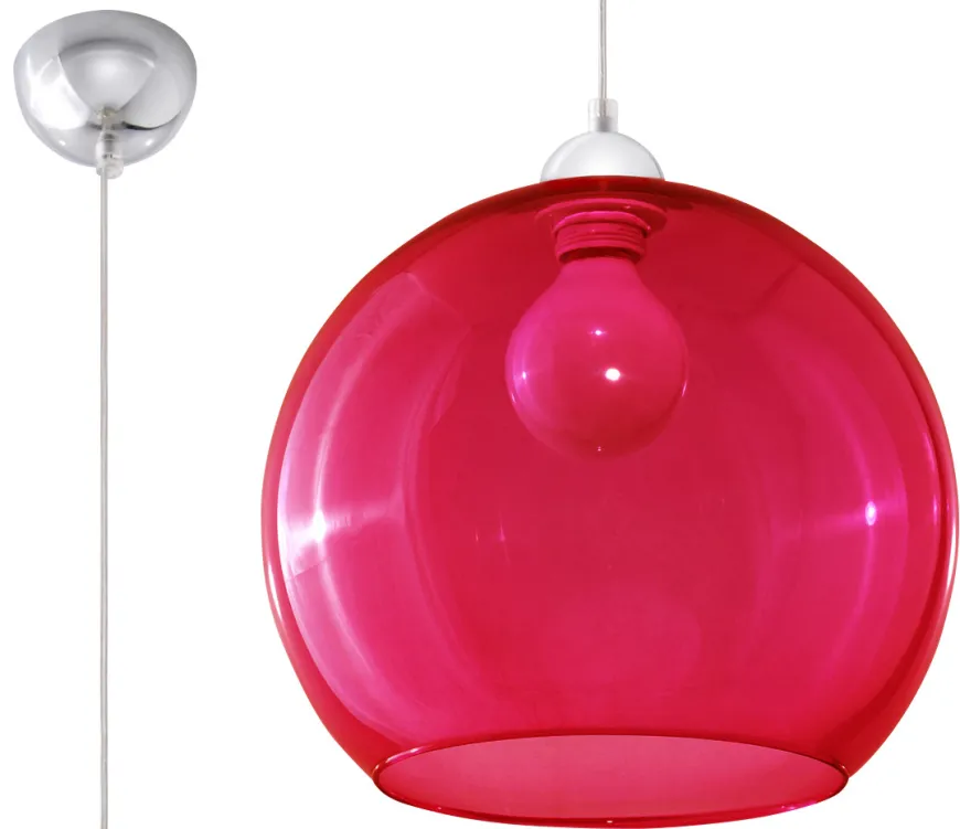Lampa Wisząca BALL Czerwona - Sollux