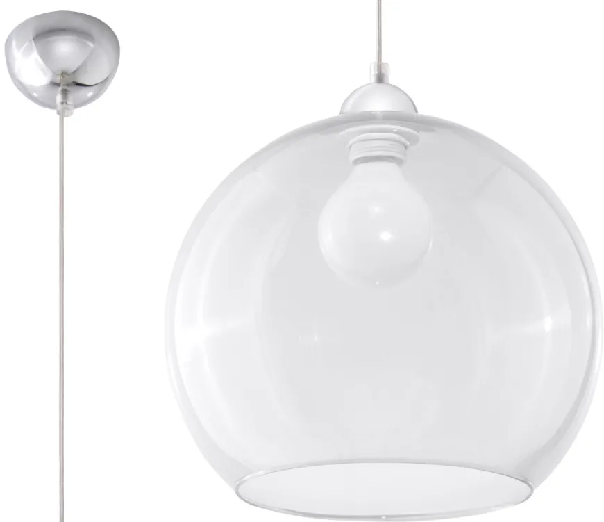 Lampa Wisząca BALL Transparentny - Sollux