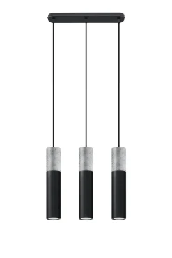 Lampa wisząca BORGIO 3 czarny - Sollux