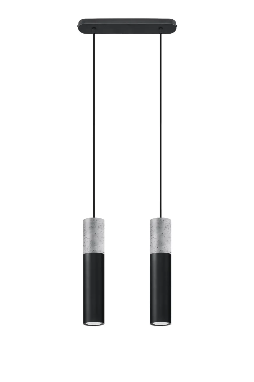 Lampa wisząca BORGIO 2 czarny - Sollux