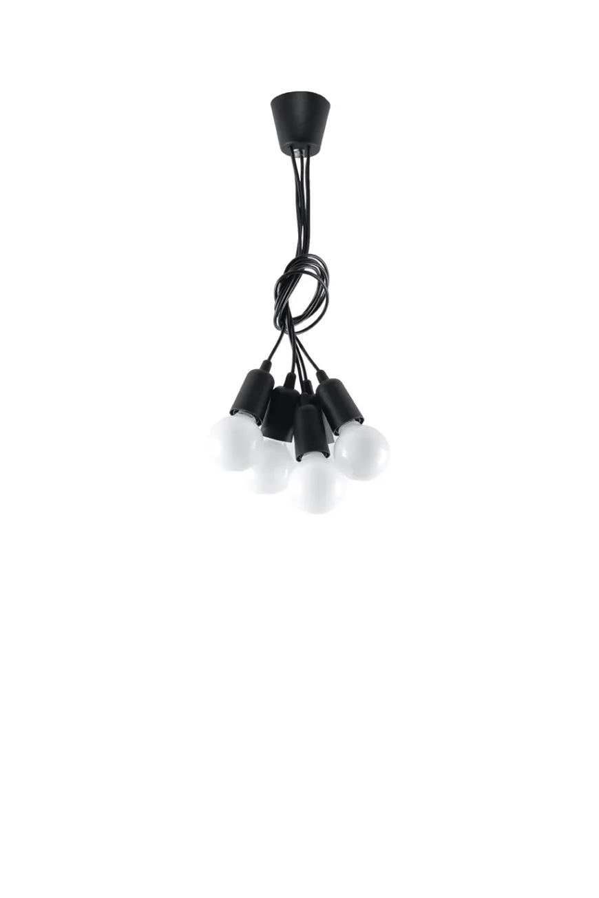 Lampa wisząca DIEGO 5 czarna - Sollux