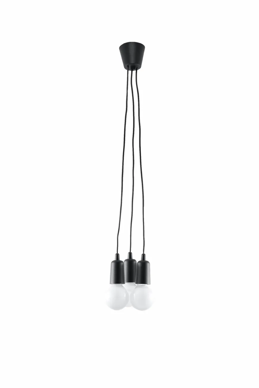 Lampa wisząca DIEGO 3 czarna - Sollux