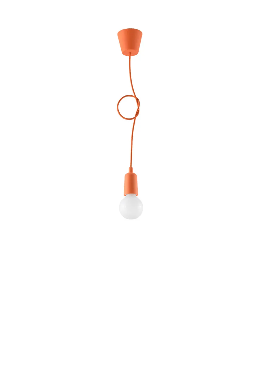Lampa wisząca DIEGO 1 pomarańczowy - Sollux