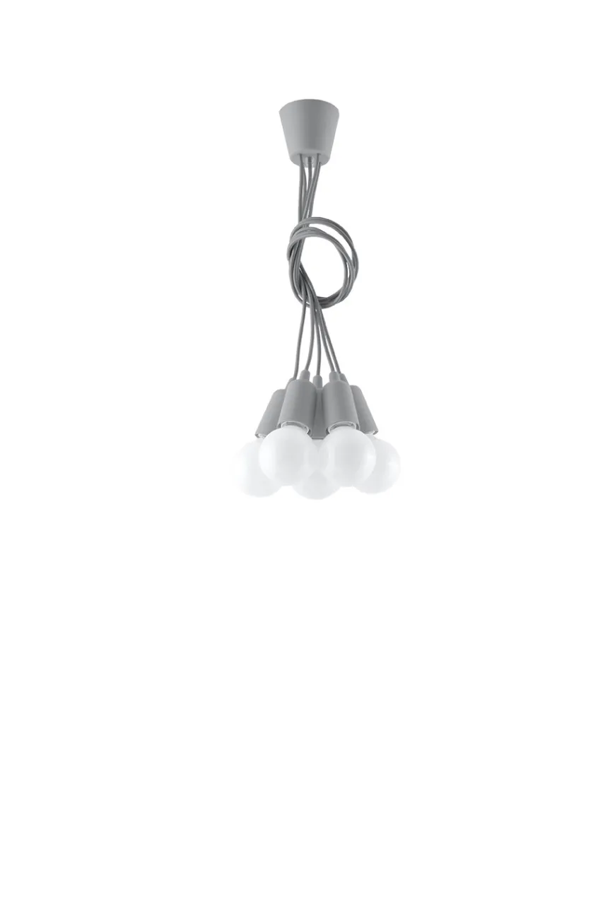 Lampa wisząca DIEGO 5 szara - Sollux