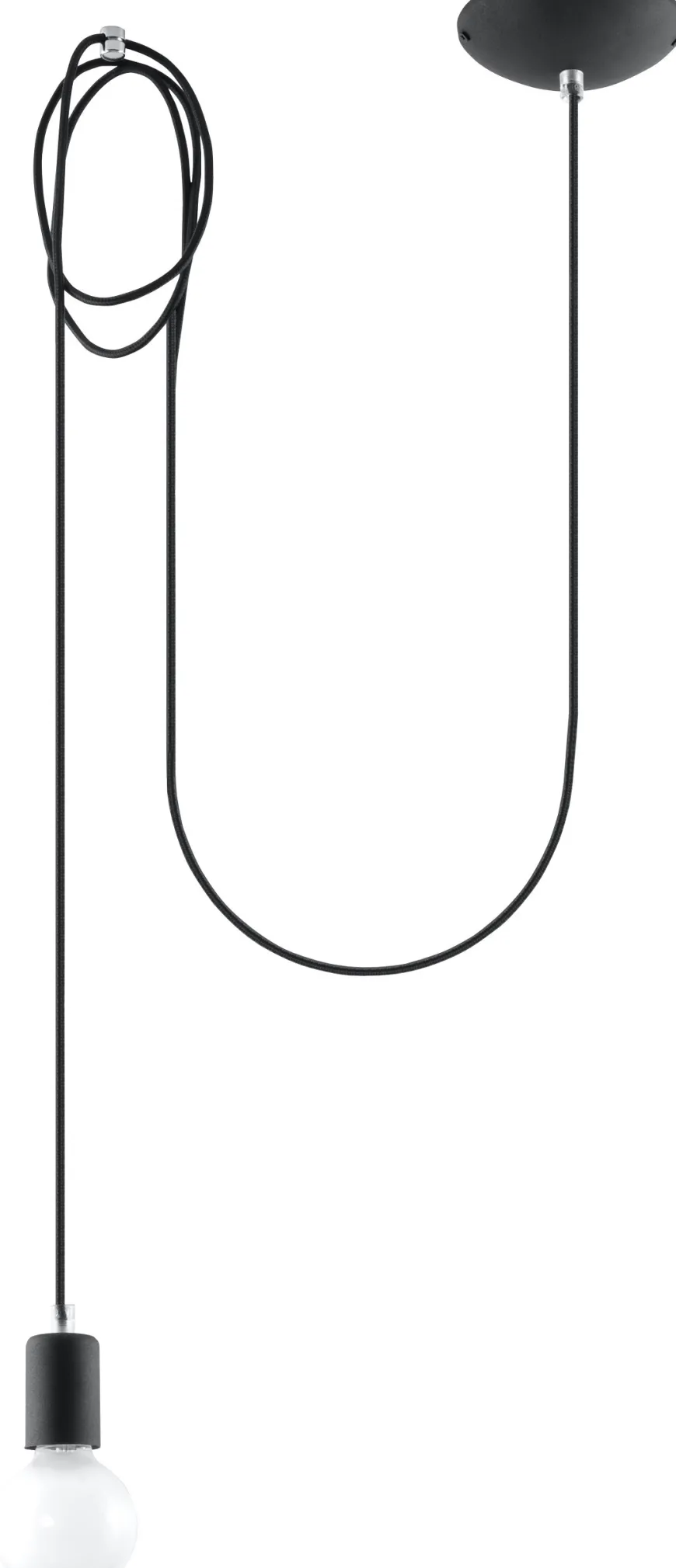 Lampa Wisząca EDISON 1 LONG Czarny - Sollux