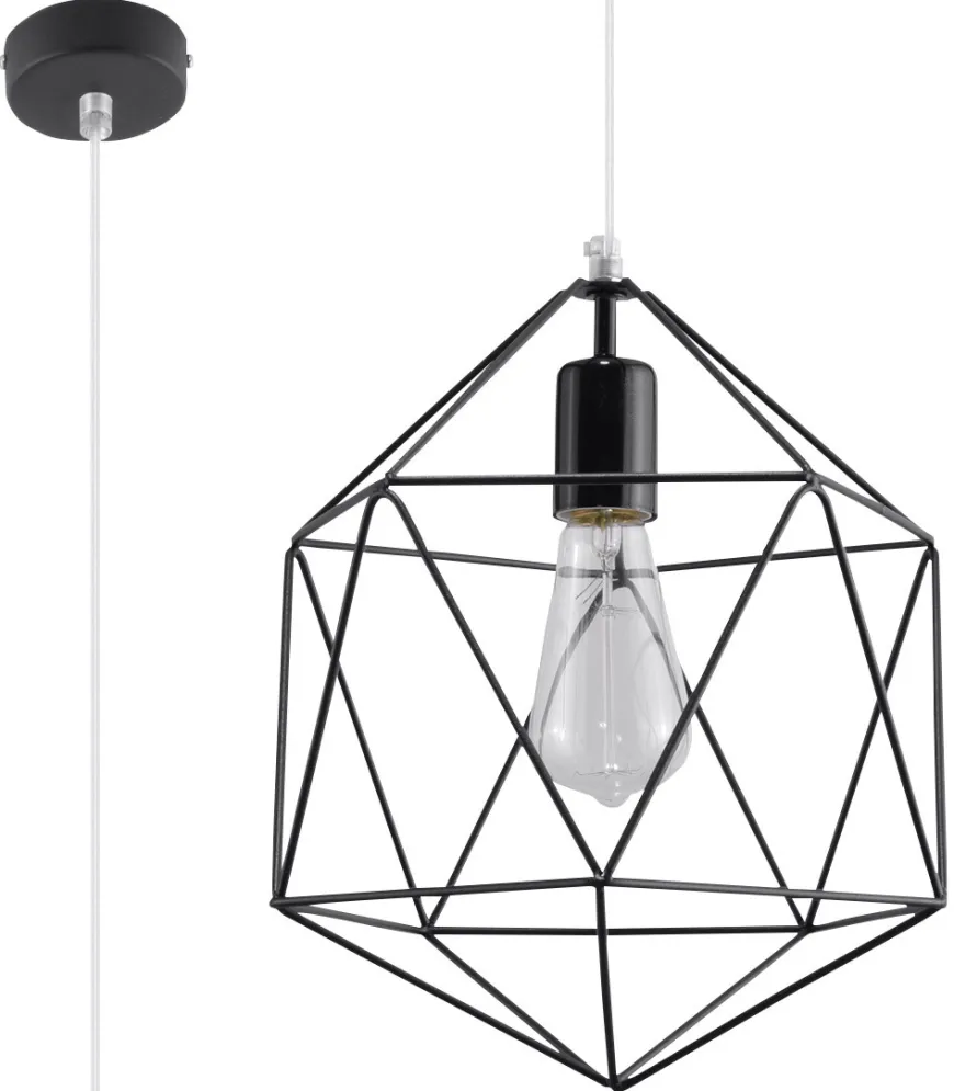 Lampa Wisząca GASPARE Czarna - Sollux