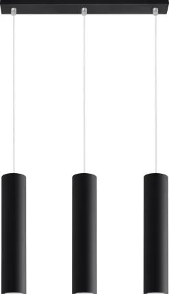 Lampa Wisząca LAGOS 3 Czarny - Sollux